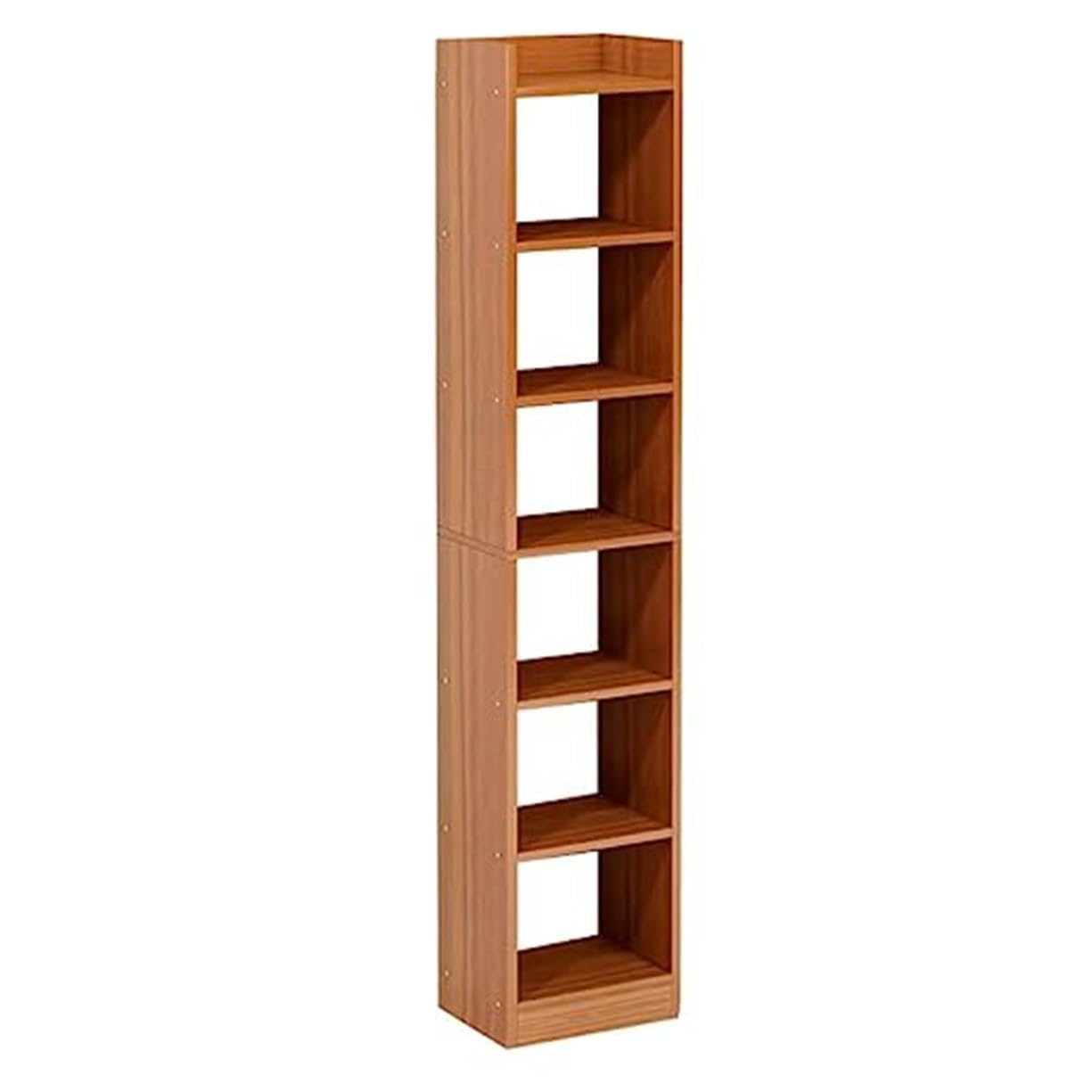 Junco 6 Layer Wood Bookshelf Decor Storage (Oak Brown)