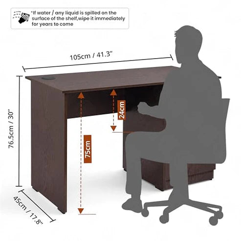 Study Table with Lockable Drawer, Cabinet & Wire Holes