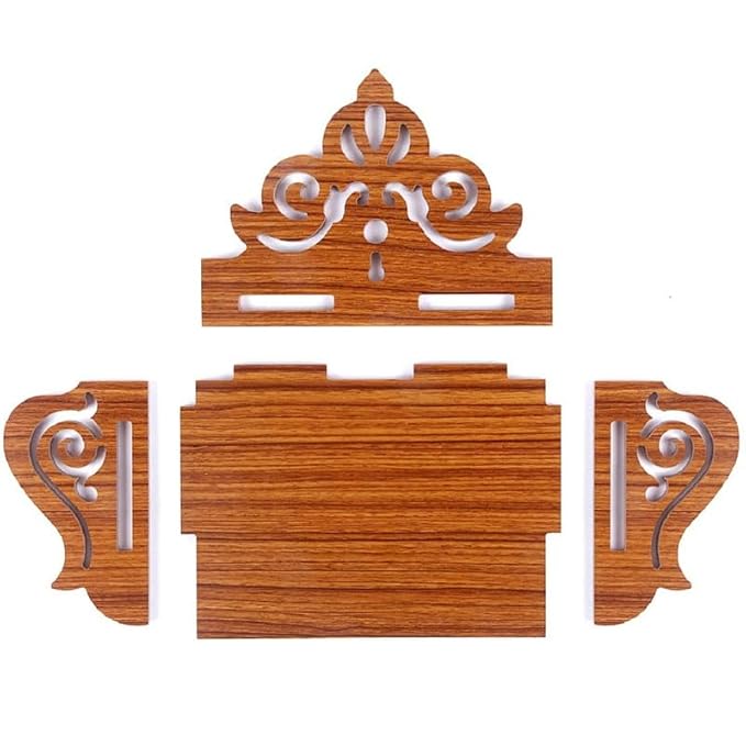 JUNCO Wood Fully Hand Crafted Carved Pattern Temple