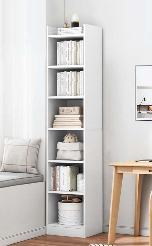 Junco 6 Layer Wood Bookshelf Decor Storage (White)