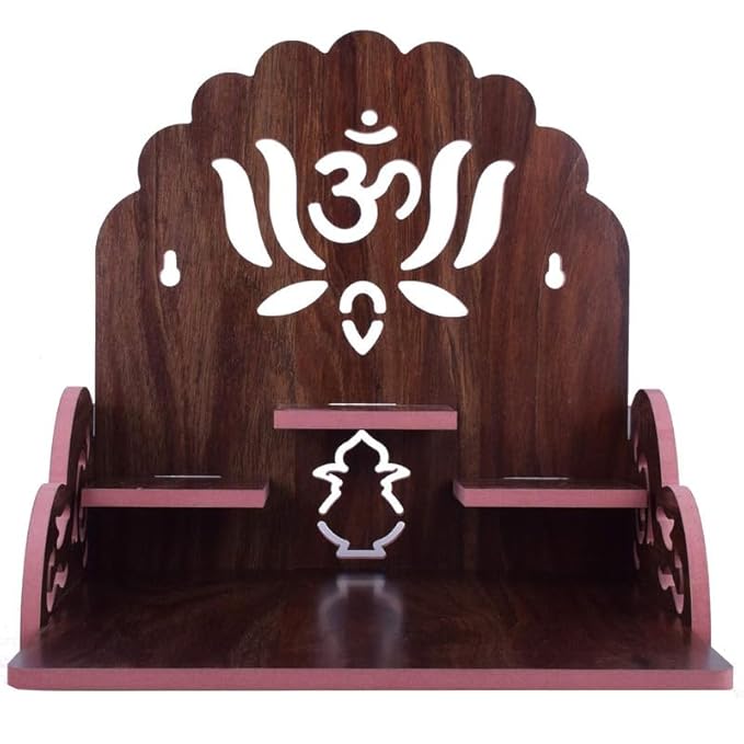 JUNCO Wood Hand Crafted Om with Lotus Pattern Office
