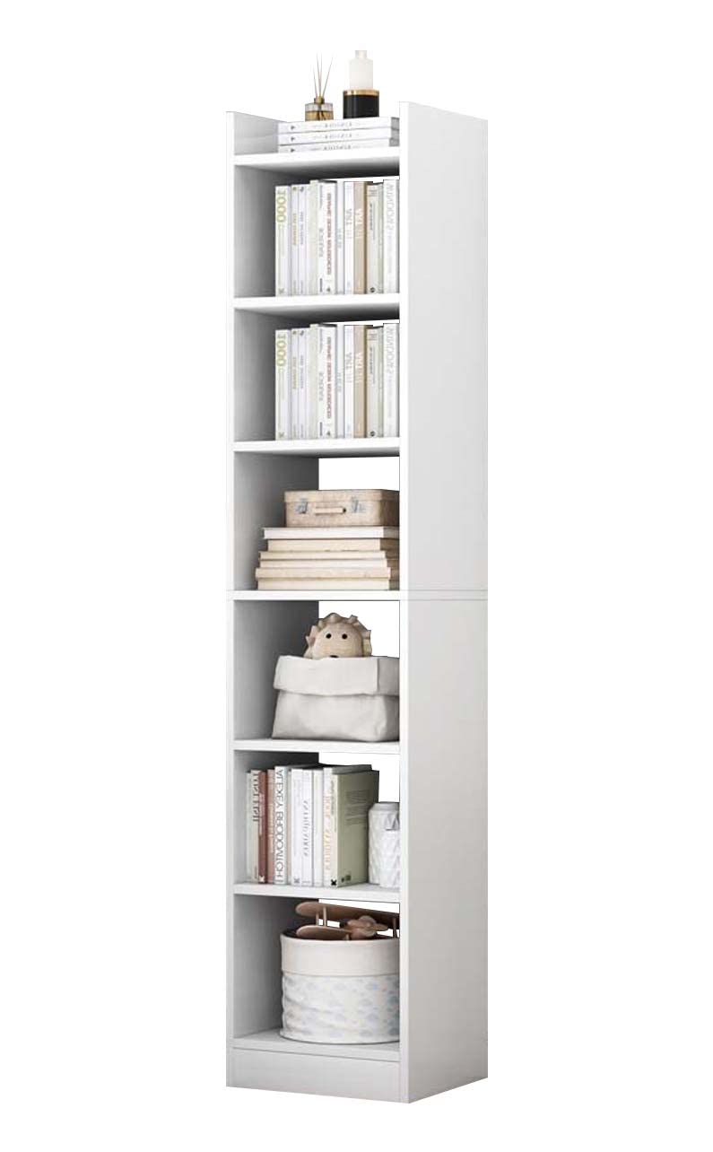 Junco 6 Layer Wood Bookshelf Decor Storage (White)