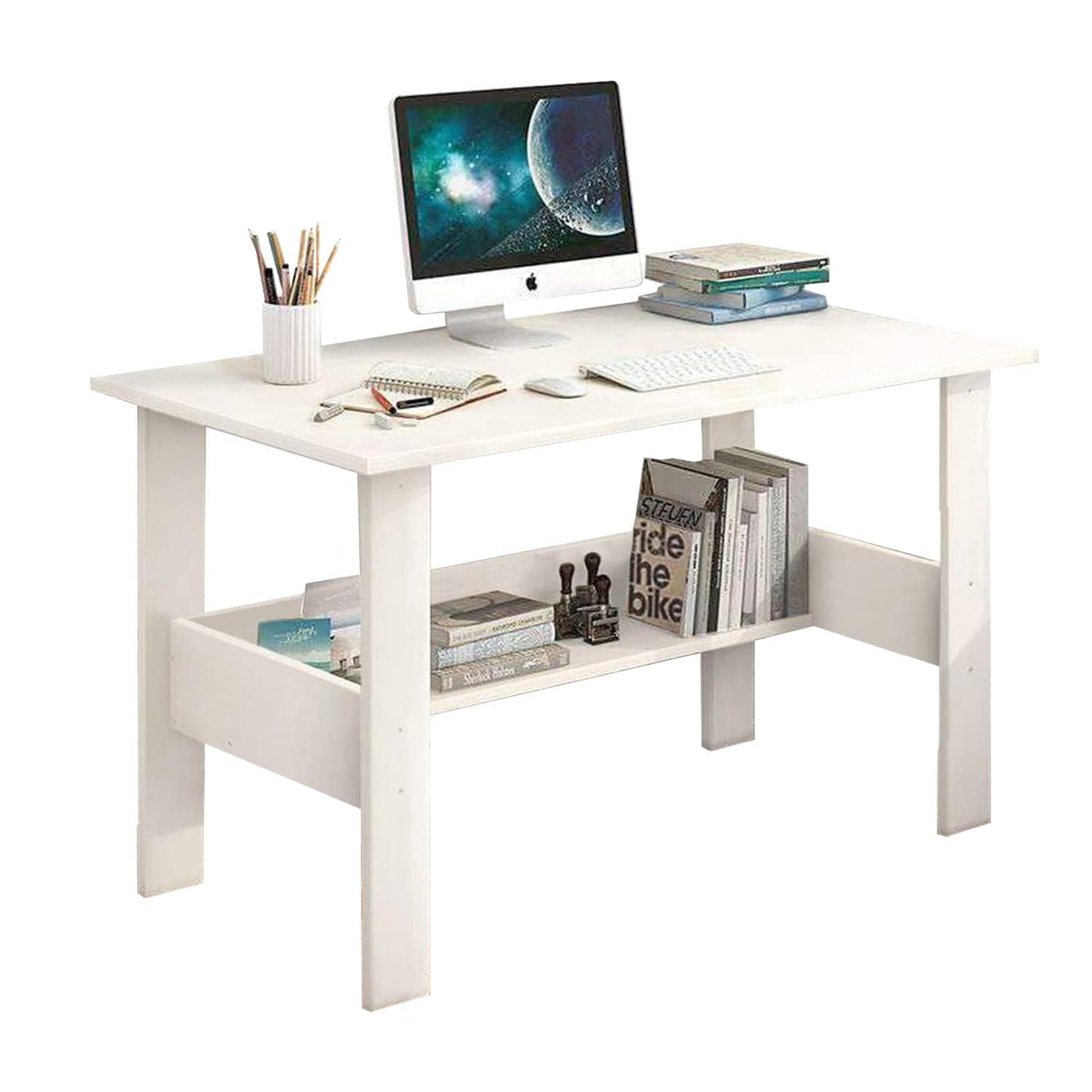 Junco White Wood Computer Desk