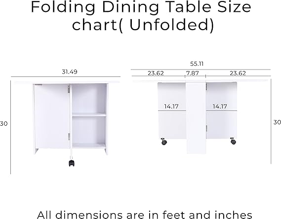 Junco Foldable Dining Table |Convertible