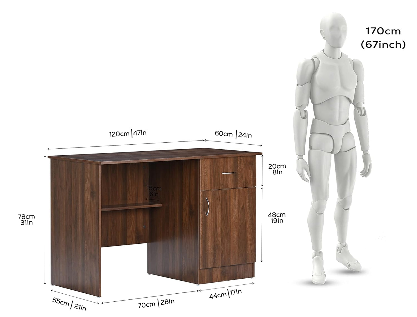 Junco Hermes Engineered Wood Study & Computer Table