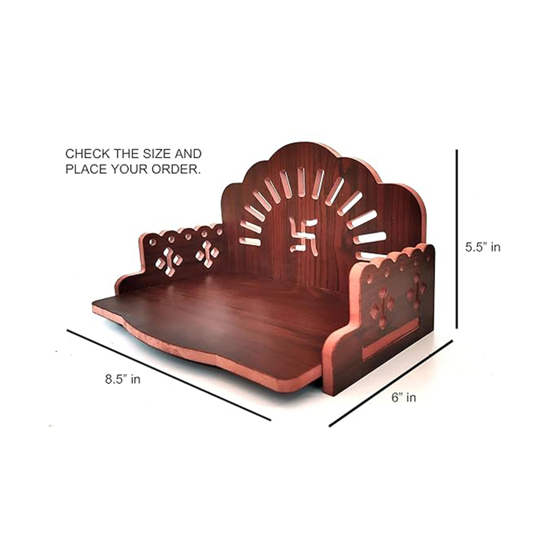 Junco MDF Small Wooden Temple/Wall Shelves/sinhasan/Pooja Stand