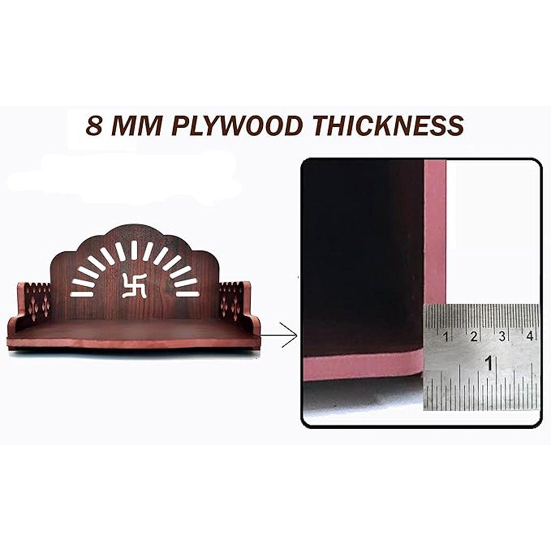 Junco MDF Small Wooden Temple/Wall Shelves/sinhasan/Pooja Stand