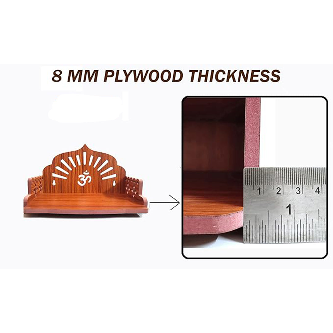 JUNCO Plywood Small Wooden Temple for Home Office