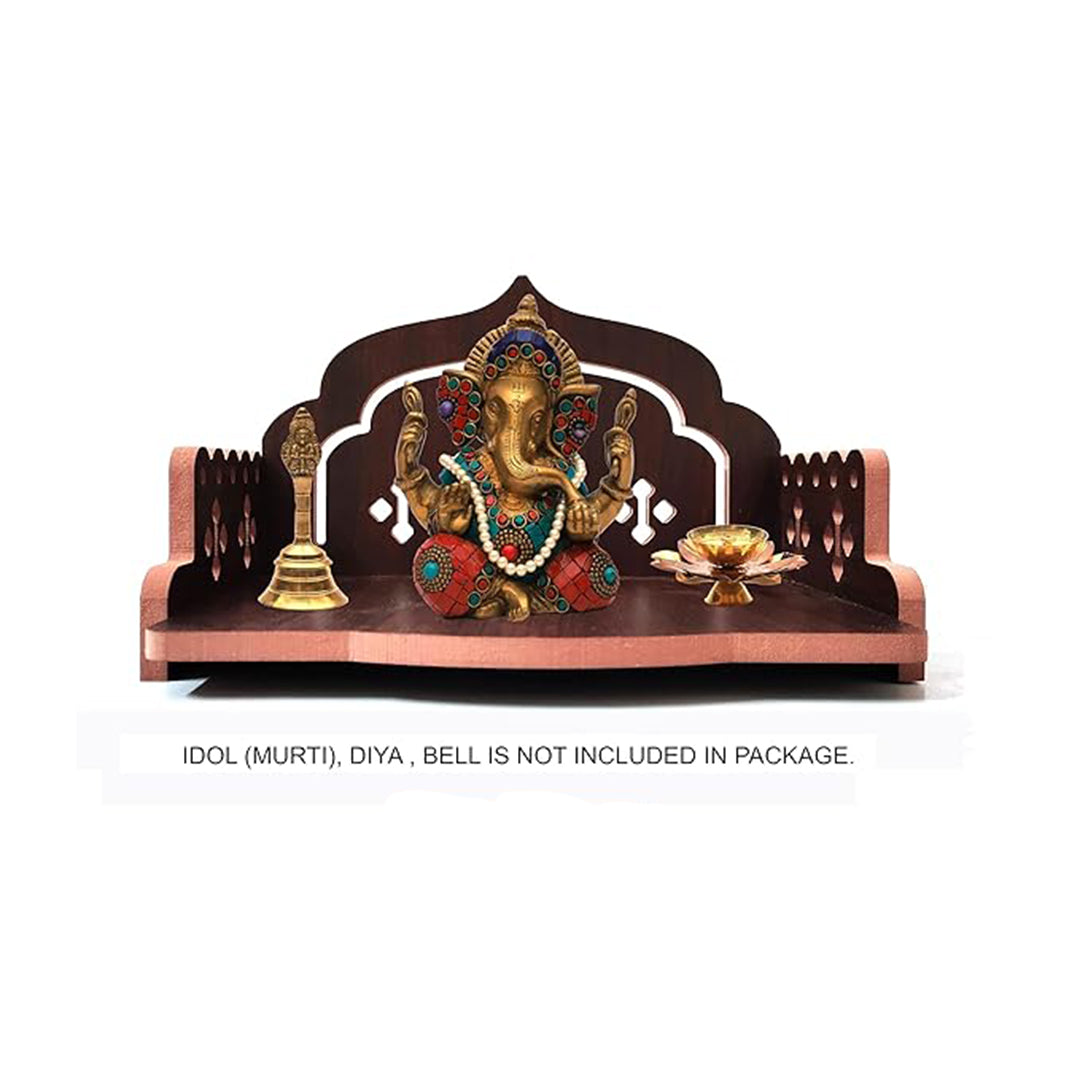 JUNCO MDF Small Wooden Temple/Pooja Stand