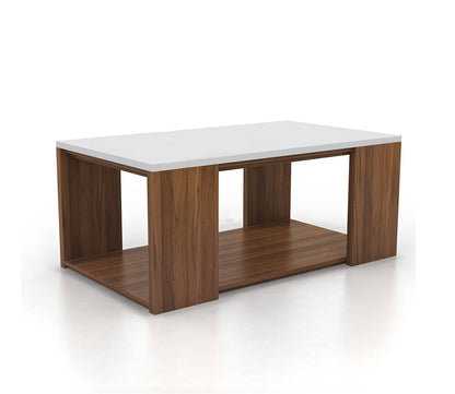 Junco Rectangular Coffee Table with Frosty White Top