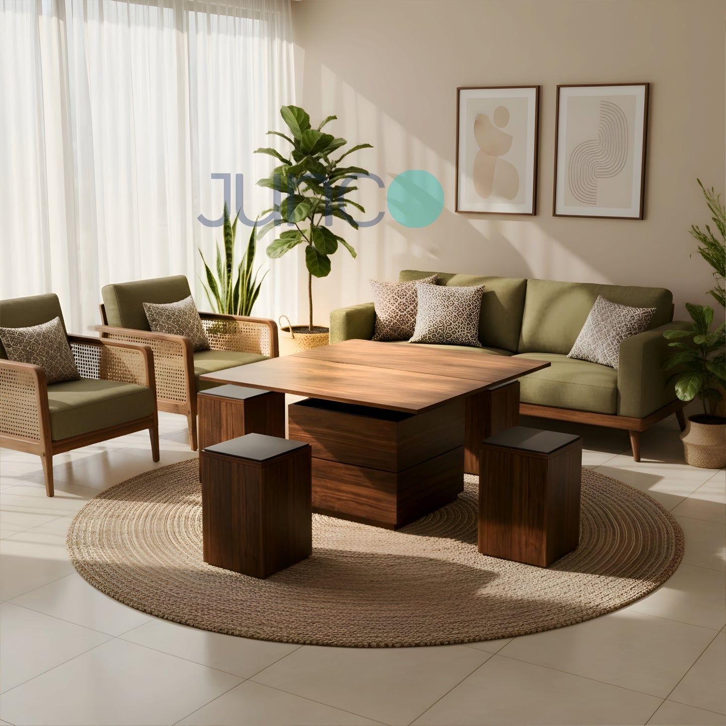 Junco Convertible Coffee Table + Dining Table