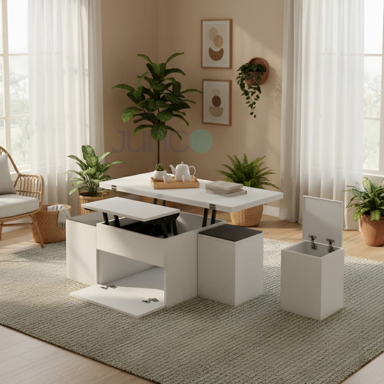 Junco Convertible Coffee Table + Dining Table