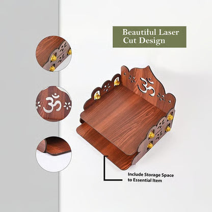 Pooja Wooden Mandir / Temple (Classic Brown) - Rousrie
