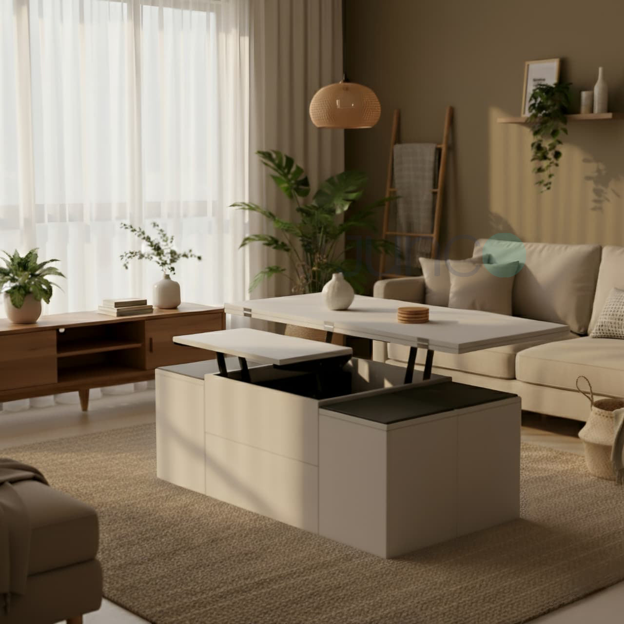 Junco Convertible Coffee Table + Dining Table