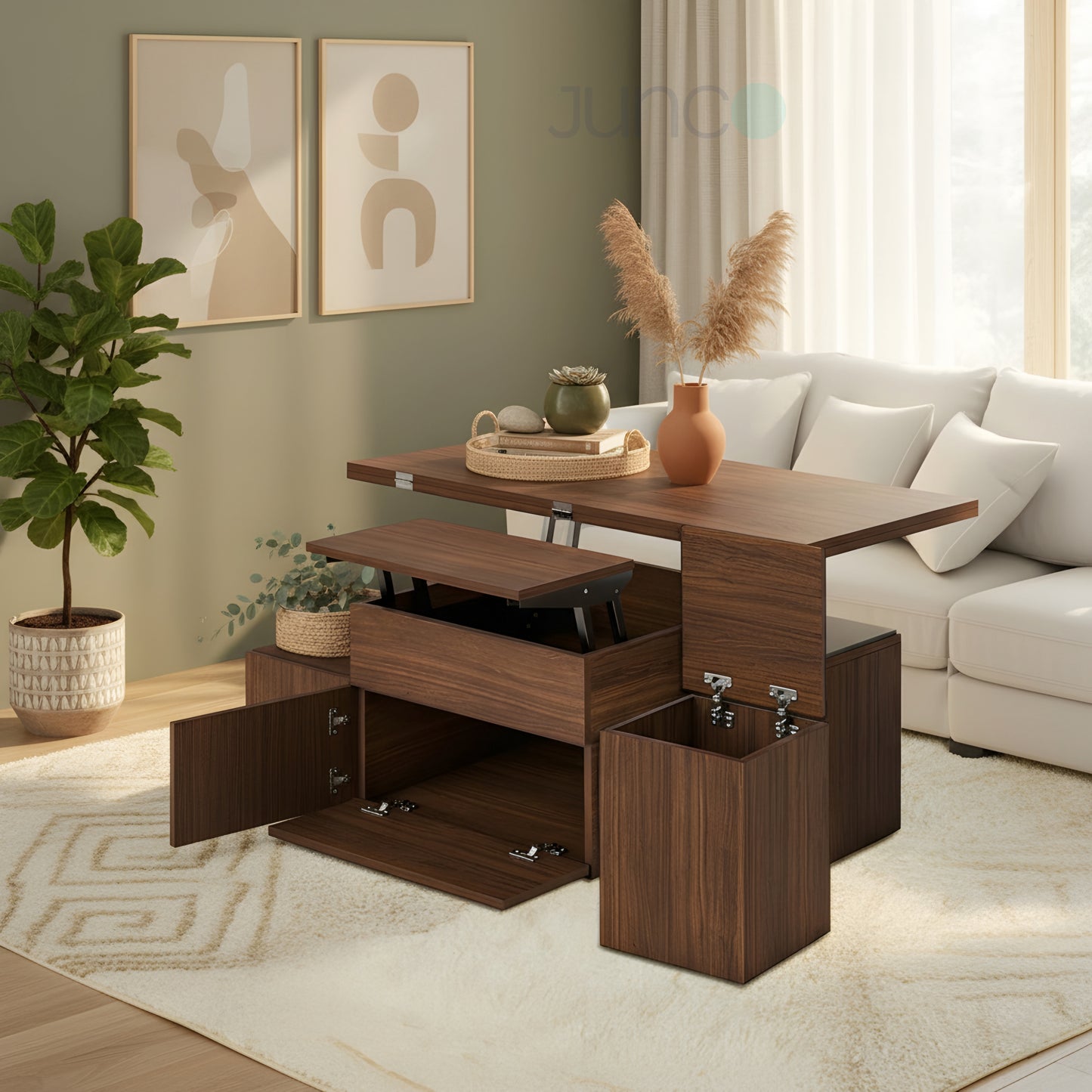 Junco Convertible Coffee Table + Dining Table