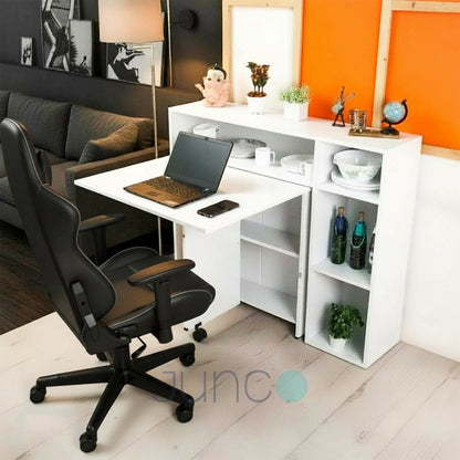 Junco Foldable dining table with docking White