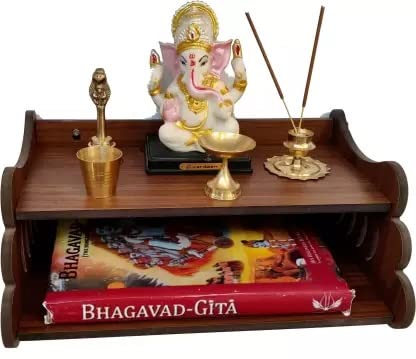 JUNCO Wooden Mandir for Home Puja Ghar Small Temple