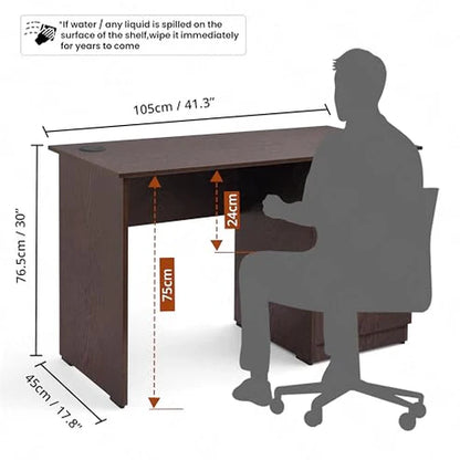Study Table with Lockable Drawer, Cabinet & Wire Holes