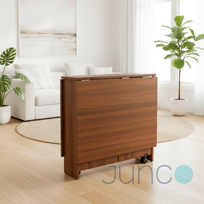 Junco Brown Foldable Dining Table Convertible
