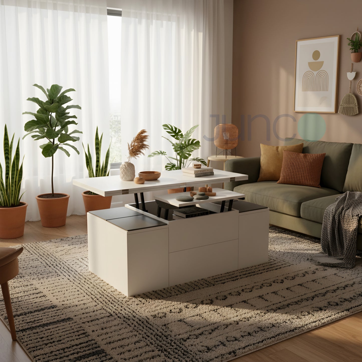 Junco Convertible Coffee Table + Dining Table