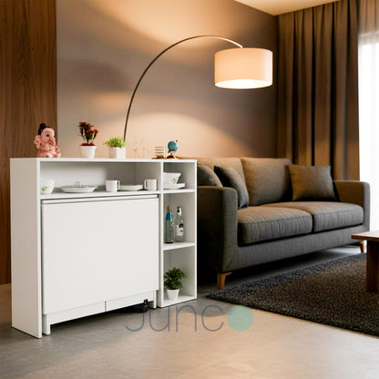 Junco Foldable dining table with docking White