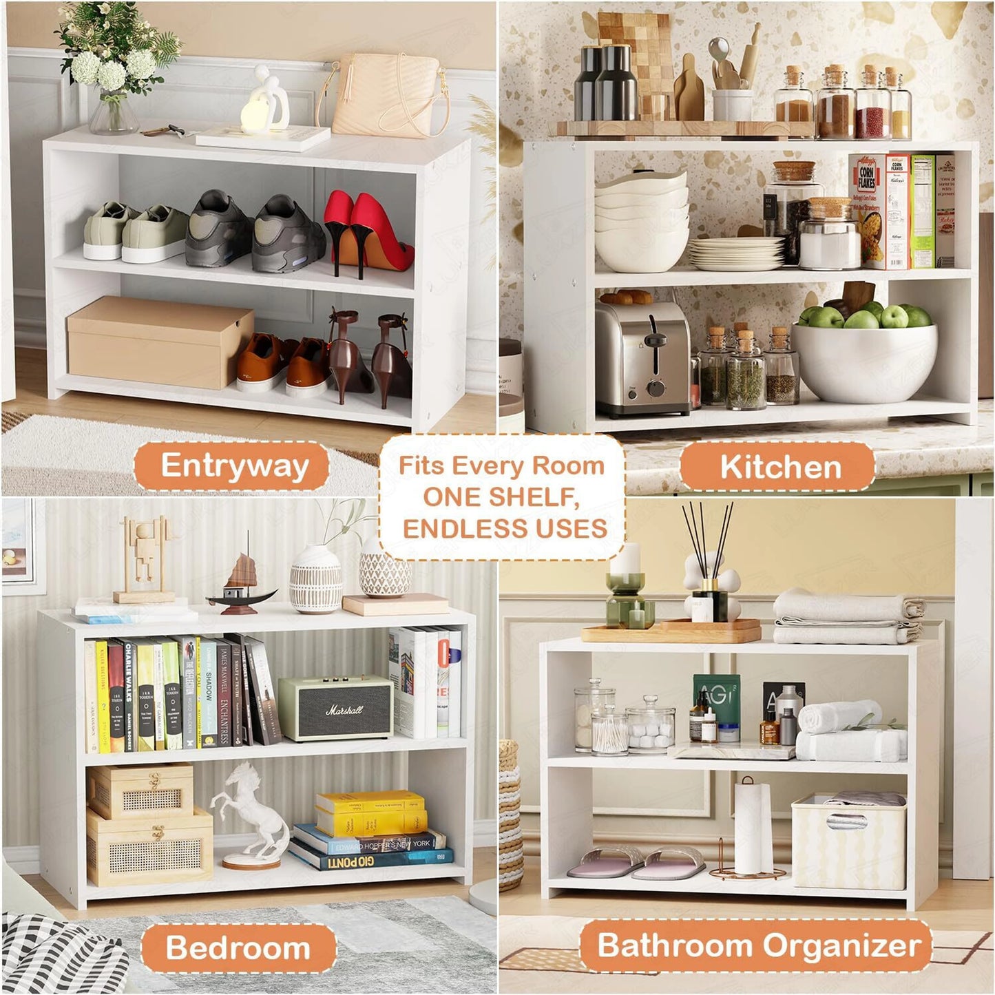 Multipurpose Organizer Rack for Kitchen, Entryway, Bedroom & Living Room