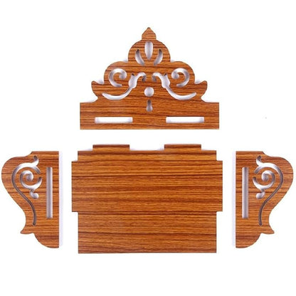 JUNCO Wood Fully Hand Crafted Carved Pattern Temple