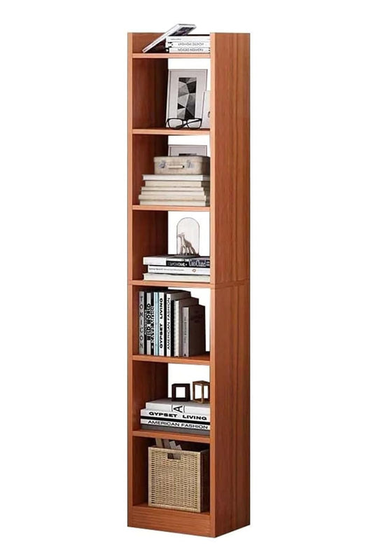 Junco 6 Layer Wood Bookshelf Decor Storage (Oak Brown)