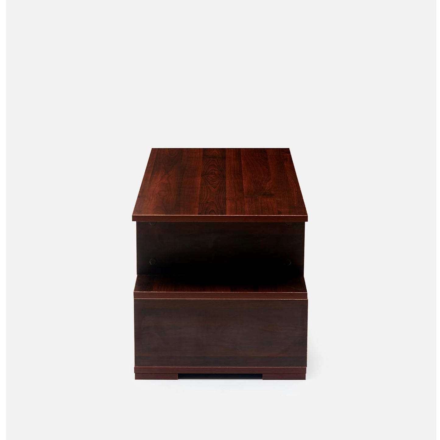 Junco Carya Engineered Wood Coffee Table (Walnut) | Living Room Center Table | 1 Surface Top and 2 Shelves | 90 x 40 x 38.8cm | Warranty Protected