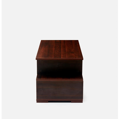 Junco Carya Engineered Wood Coffee Table (Walnut) | Living Room Center Table | 1 Surface Top and 2 Shelves | 90 x 40 x 38.8cm | Warranty Protected