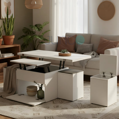 Junco Convertible Coffee Table + Dining Table