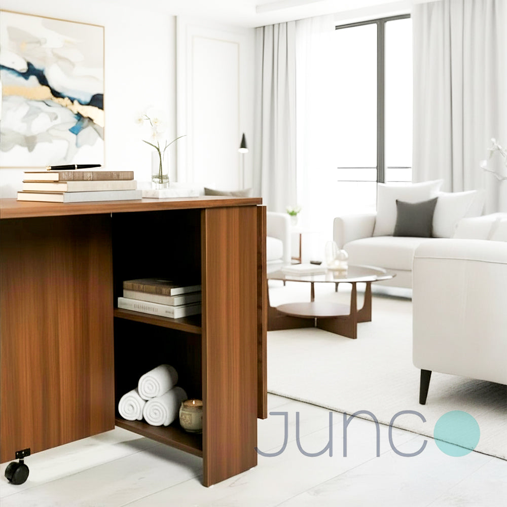 Junco Brown Foldable Dining Table Convertible