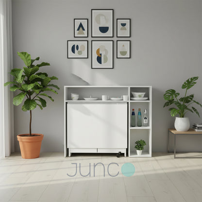 Junco Foldable dining table with docking White