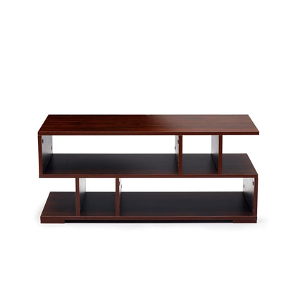 Junco Carya Engineered Wood Coffee Table (Walnut) | Living Room Center Table | 1 Surface Top and 2 Shelves | 90 x 40 x 38.8cm | Warranty Protected