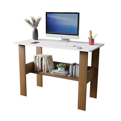 Junco Wood Computer Desk with One Tier Shelves