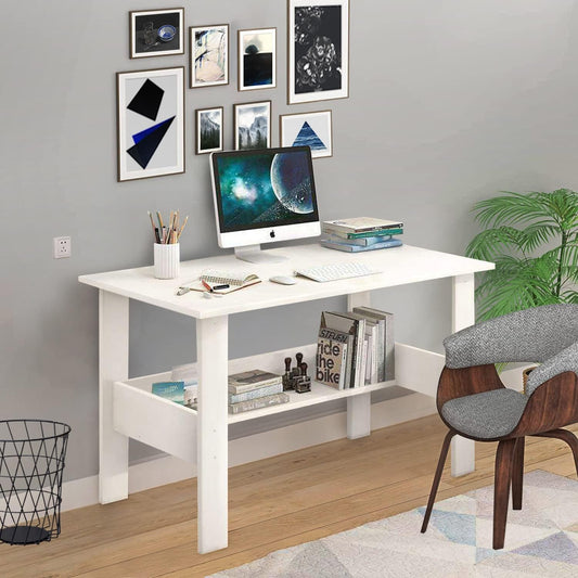 Junco White Wood Computer Desk