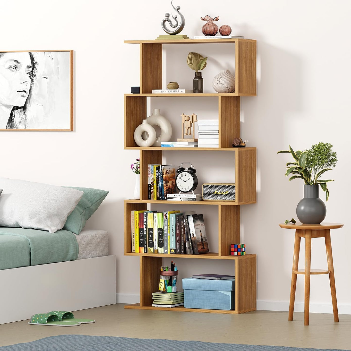 Junco 5-Layer Ladder Bookshelf – DIY Engineered Wood