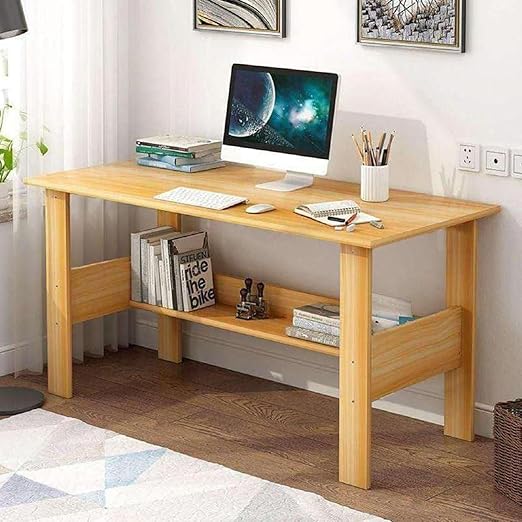 Junco ‎Light Oak Wood Computer Desk