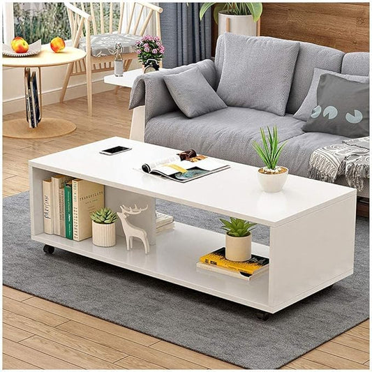 Junco Engineered Wooden Center Table with Wheels