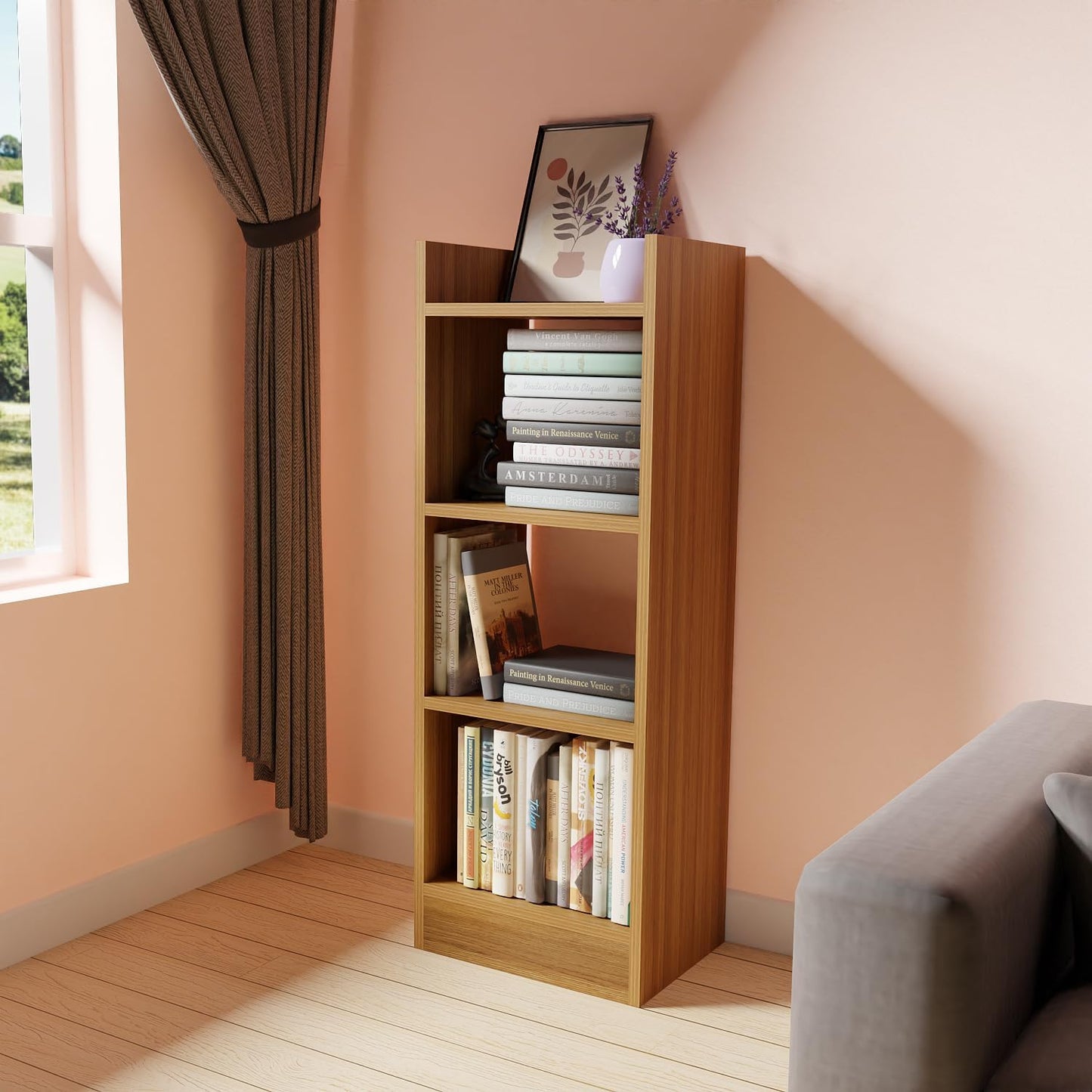 Junco 3 Layer Wood Rack Bookshelf Storage
