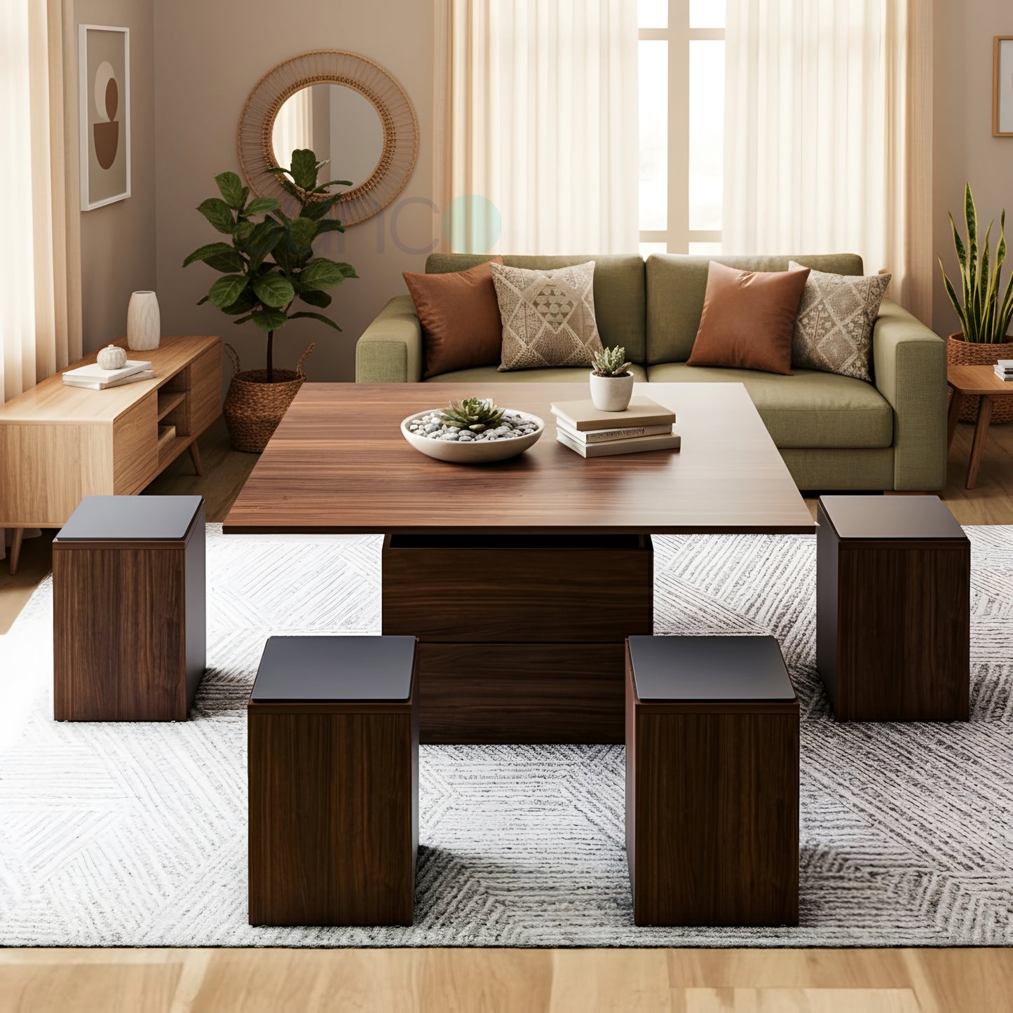 Junco Convertible Coffee Table + Dining Table