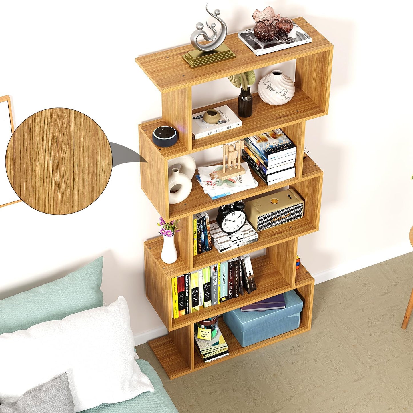 Junco 5-Layer Ladder Bookshelf – DIY Engineered Wood