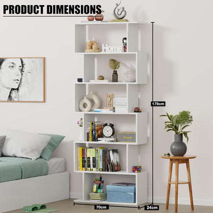 Junco 5-Layer Ladder Bookshelf – DIY Engineered Wood (White)