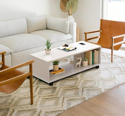 Junco Engineered Wooden Center Table with Wheels