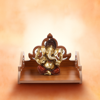 JUNCO Wood Fully Hand Crafted Carved Pattern Temple