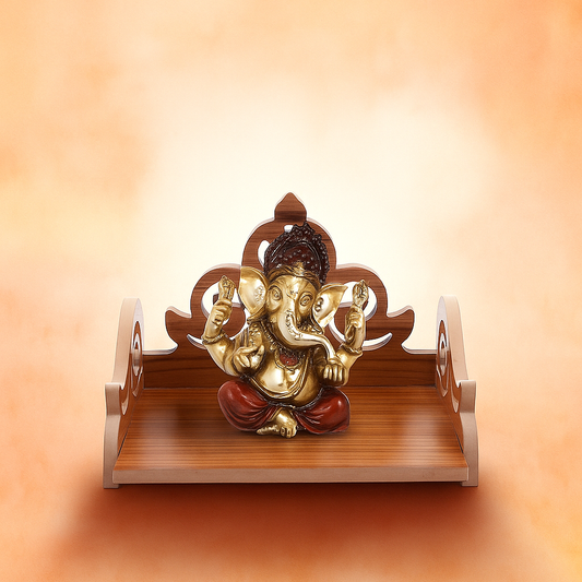 JUNCO Wood Fully Hand Crafted Carved Pattern Temple
