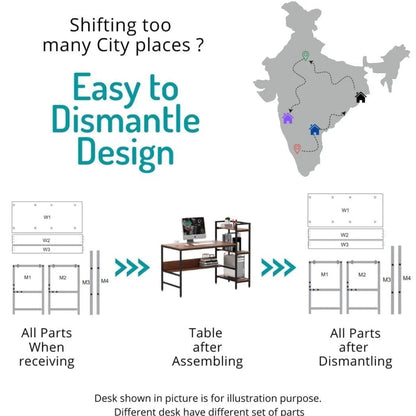 Wooden Study Table with Storage Multipurpose Desk