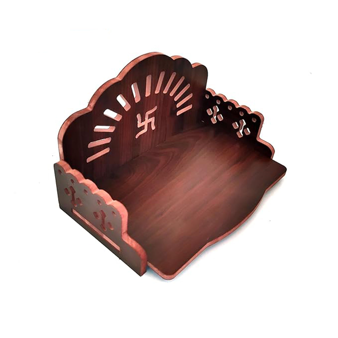 Junco MDF Small Wooden Temple/Wall Shelves/sinhasan/Pooja Stand