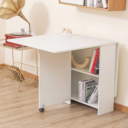 Junco White Foldable Dining Table