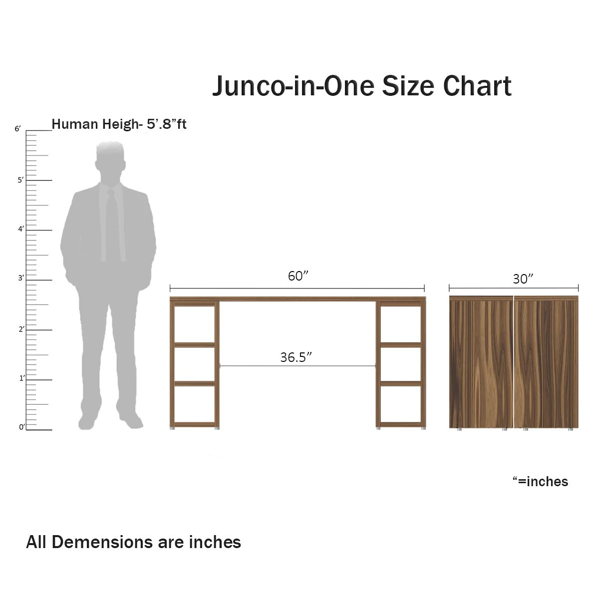 Junco All-In-One TV Stand+Desk+Dining Table